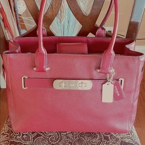 Coach Satchel Dark Red